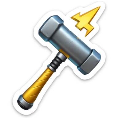 hammer with lightning infused sticker