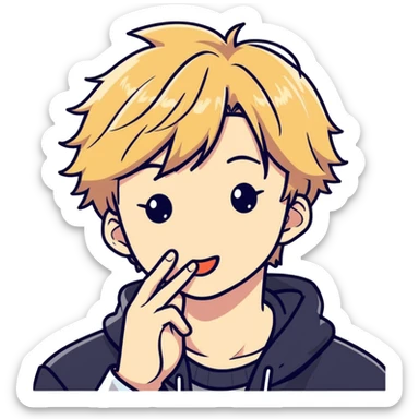 han jisung from stray kids blowing a kiss sticker