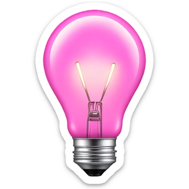 A fully pink light bulb, metallic base also must be pink sticker