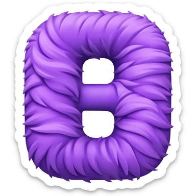 The fluffy letter S is purple in color sticker