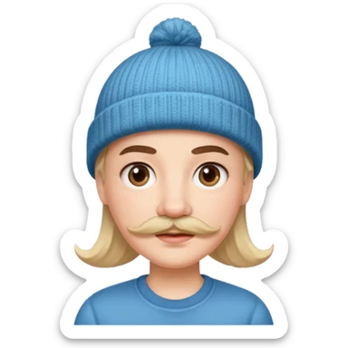 frances con un bigote y un gorrito  sticker