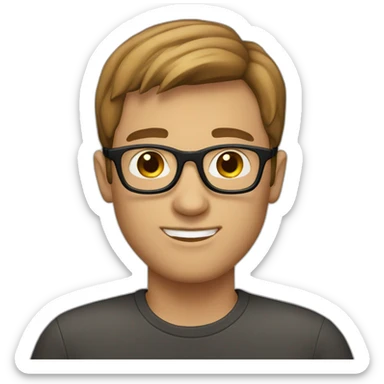 white-male-brown-hair-black-round-glasses sticker
