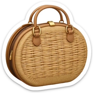 beige rattan purse sticker