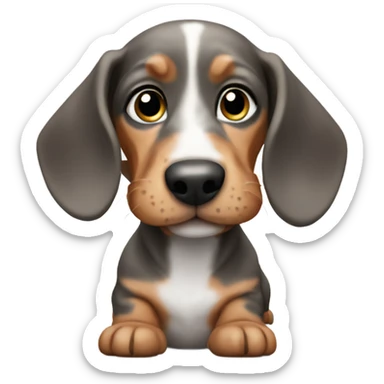 marble dachshund puppy sticker