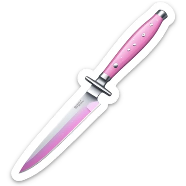 Pink ombré knife with glitter sticker