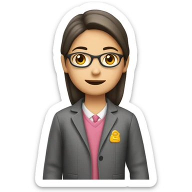 Profesora de infantil haciendo punto sticker