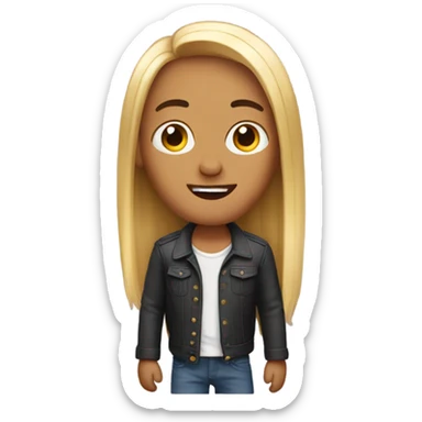 Funny with straight hair sticker