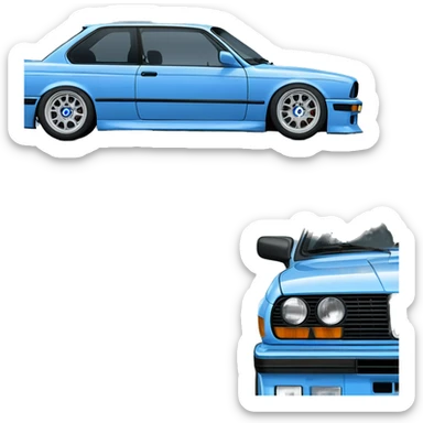 BMW M3 e30 in blue sticker