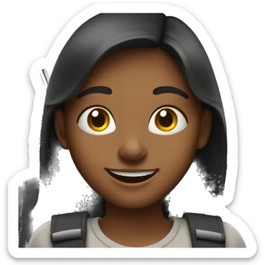 smiling girl in car interior sticker