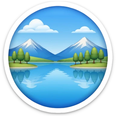 Emoji of lake in Apple style sticker