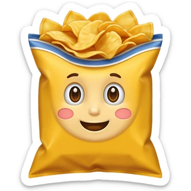 Illustrate a realistic close-up of Ruffles chips showing wavy ridges & golden crunch. sticker