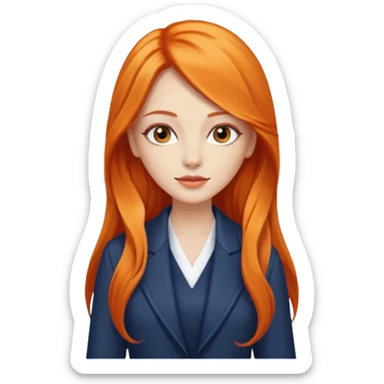 as un mujer de cabbelo anarangado con ropa bonita modelando en una pasarela pero que tenga cabello largo y que se vea la pasarela sticker