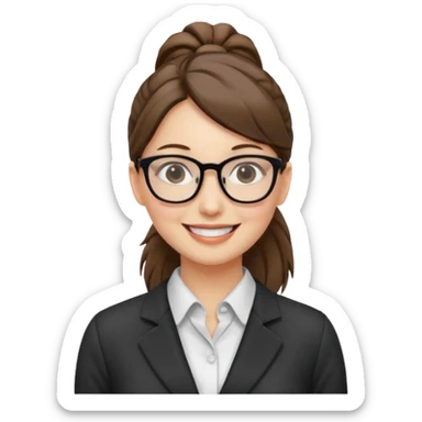 Office lady with high ponytail sticker