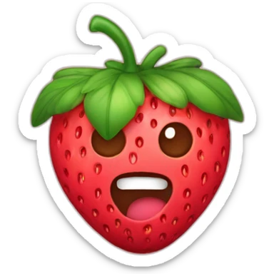 Fresa inanimada con un lazo puesto  sticker