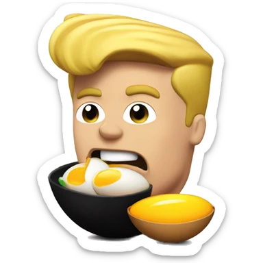 Johnny bravo eating eggs sticker