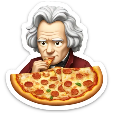 beethoven eating pizza sticker
