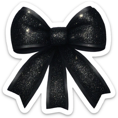 black sparkly bow sticker