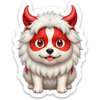 devil cute fluffy complete dog sticker