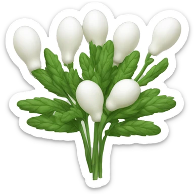 herb with white bulbs at ends sticker