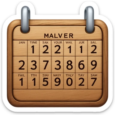 calendar wood sticker