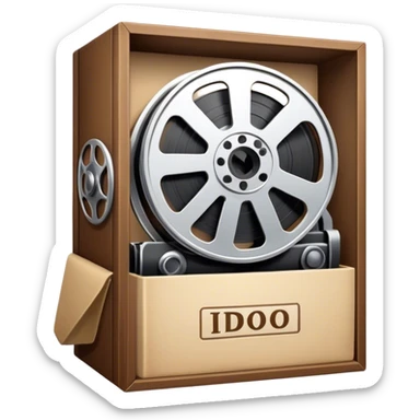 movie cold, Film reel in box sticker