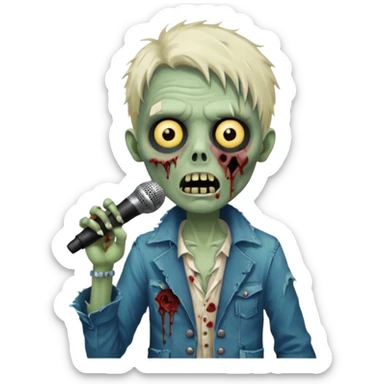 Zombie singer  microphone  sticker