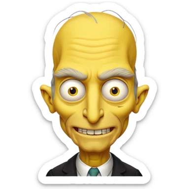 Mr. Burns, simpson, yellow skin tone, very very very long nose. complete yellow sticker