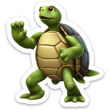  turtle throwing a football sticker