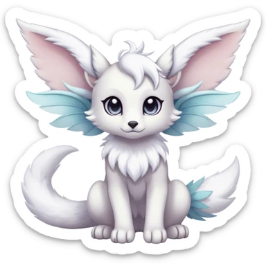 Kawaii dark fantasy ethereal anthro fursona Fakemon with tufted tail  sticker