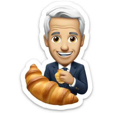 Emmanuel macro French président eating croissant  sticker
