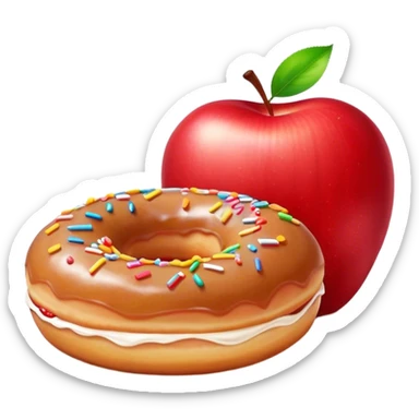 apple combined with gluten free donut sticker