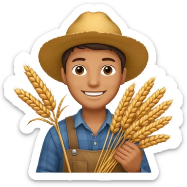 papa con ropa de granjero like sticker