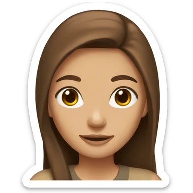 Tall girl with Brown long Hair and Brown eyes sticker