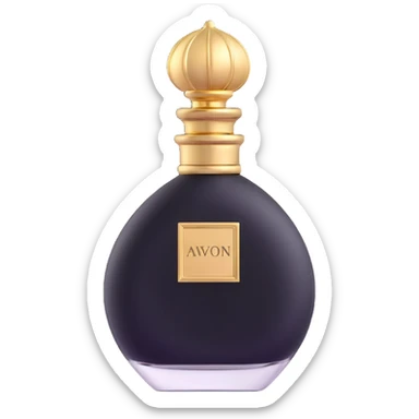 Elegant AVON perfume bottle with gold cap sticker