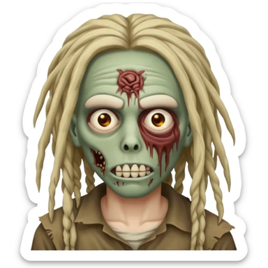 create zombie with dreadlocks nah have some of them coverings his face sticker