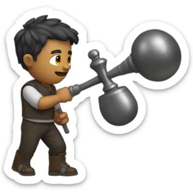 Men with a macebell sticker