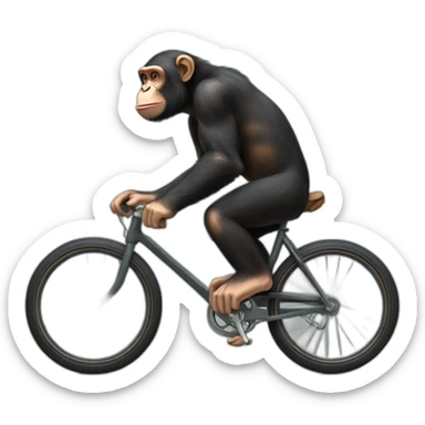 Un chimpanzé sur un velo sticker