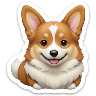 tricolor corgi in snow sticker