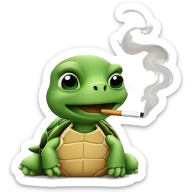 Turtle smoking  sticker