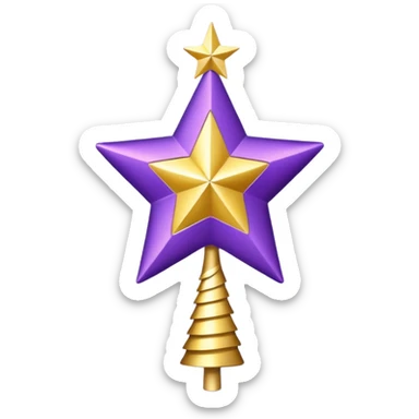 purple and gold tree topper sticker