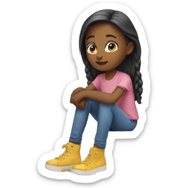 girl sit in high platform shoes sticker