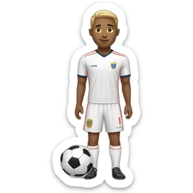 white soccer player sticker