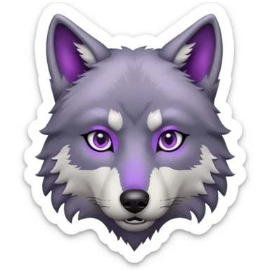 Lobo con ojos morados sticker