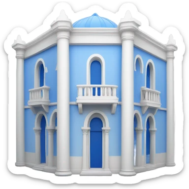 White and blue Mediterranean palace sticker