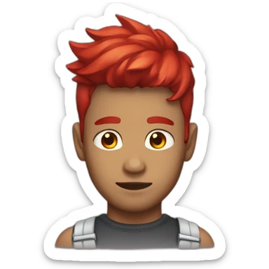 men skin black with red hair and wings sticker