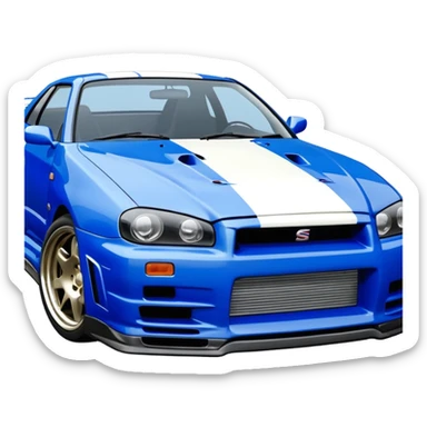The 1999 Nissan Skyline GT-R R34 is the car used in the movie 2 Fast 2 Furious.   sticker
