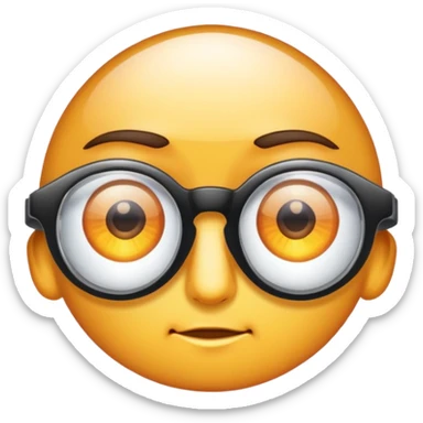 eye with glasses, vision symbolism sticker