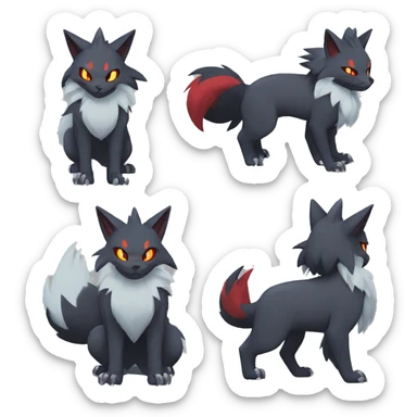 Torracat-Zoroark-Mightyena-Zorua full body sticker