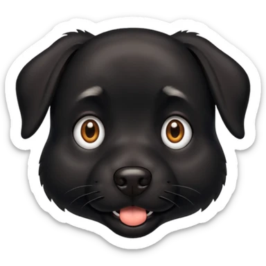 Un chien noir très étonné  sticker