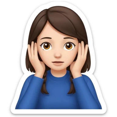 Girl covering ears sticker